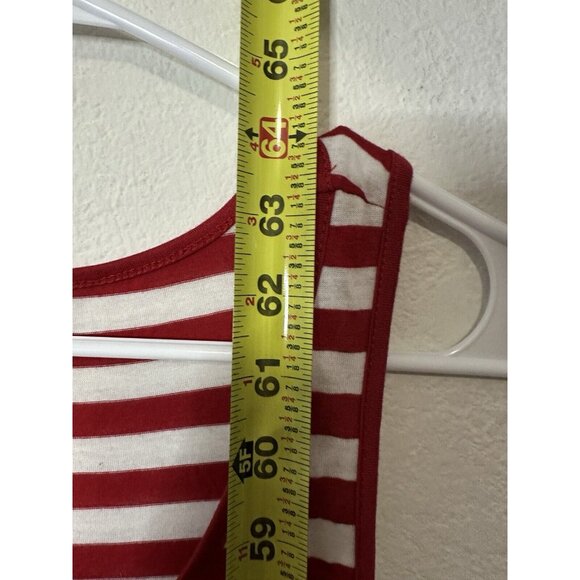 Bebe 2B White Red Striped Round Neck Maxi Dress Size Large - Picture 7 of 8